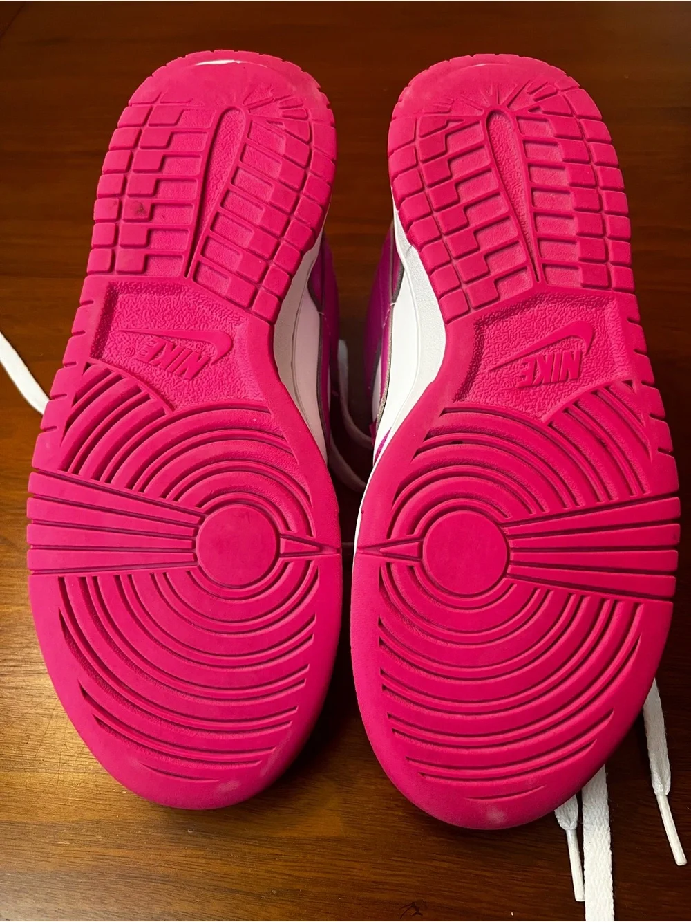 Nike White and Hot Pink Low-Top Sneakers